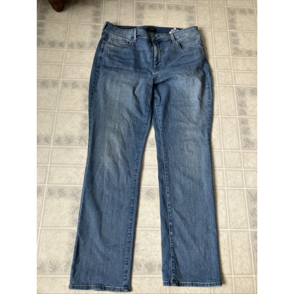 NYDJ Marilyn Straight Lift x Tuck Womens Jeans Light Wash Size‎ 16 1015267-001